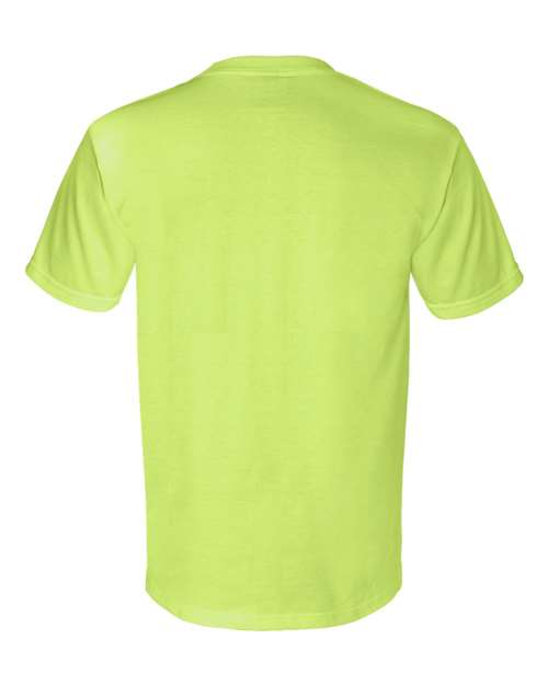 Bayside 3015 Unisex Union-Made Pocket T-Shirt - Lime Green - back