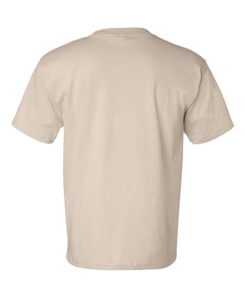 Bayside 7100 Unisex USA-Made Pocket T-Shirt - Sand - back