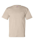 Bayside 7100 Unisex USA-Made Pocket T-Shirt - Sand - front
