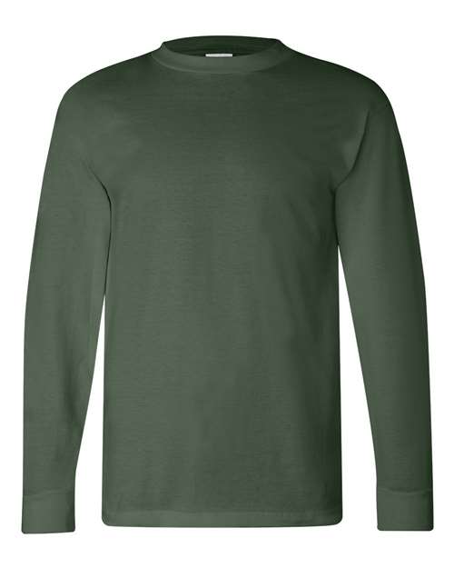 Bayside 6100 Unisex USA-Made Long Sleeve T-Shirt - Forest Green - front
