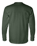 Bayside 8100 Unisex USA-Made Long Sleeve Pocket T-Shirt - Forest Green - back