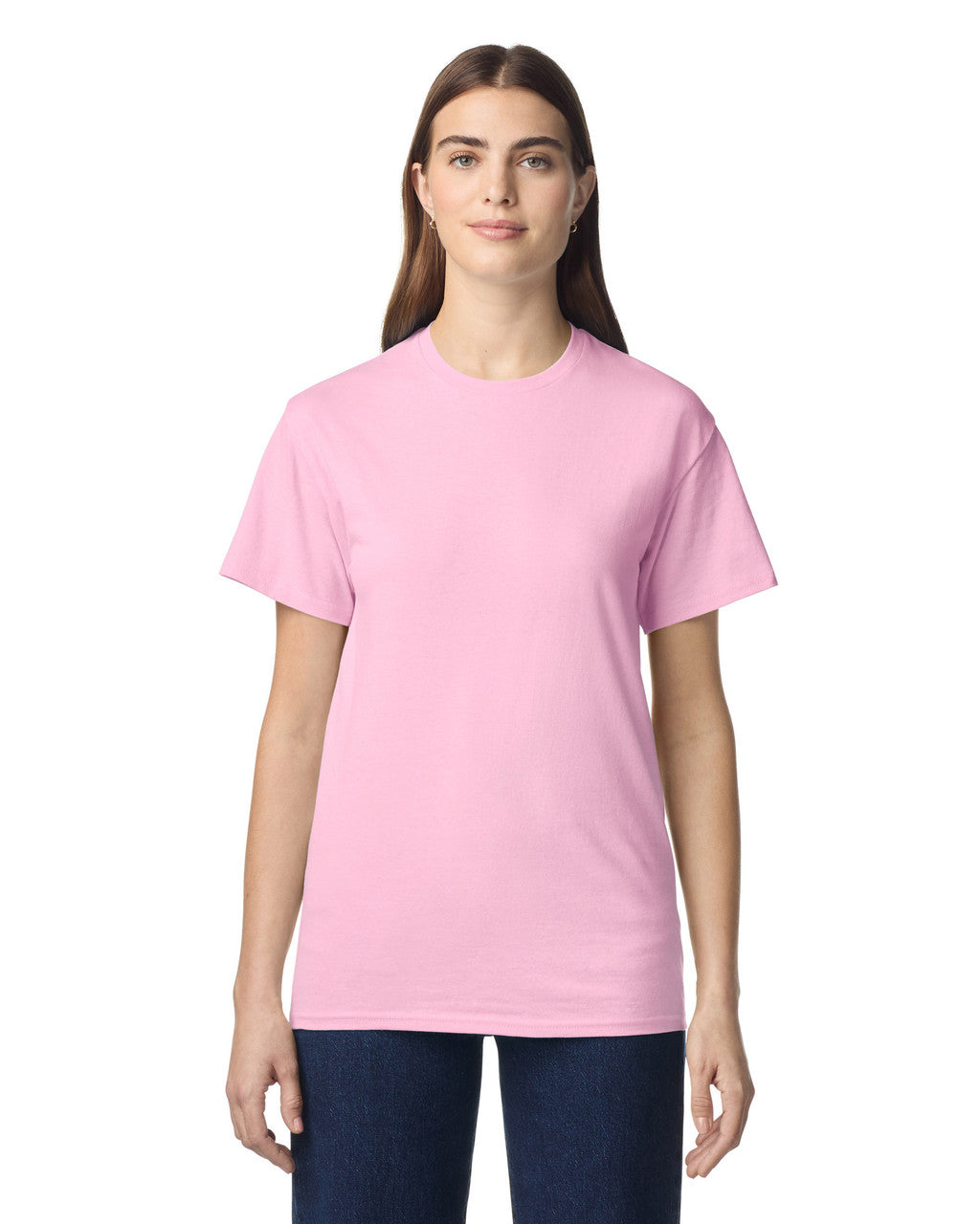Gildan G300 Heavyweight Cotton T-Shirt - Light Pink - model front
