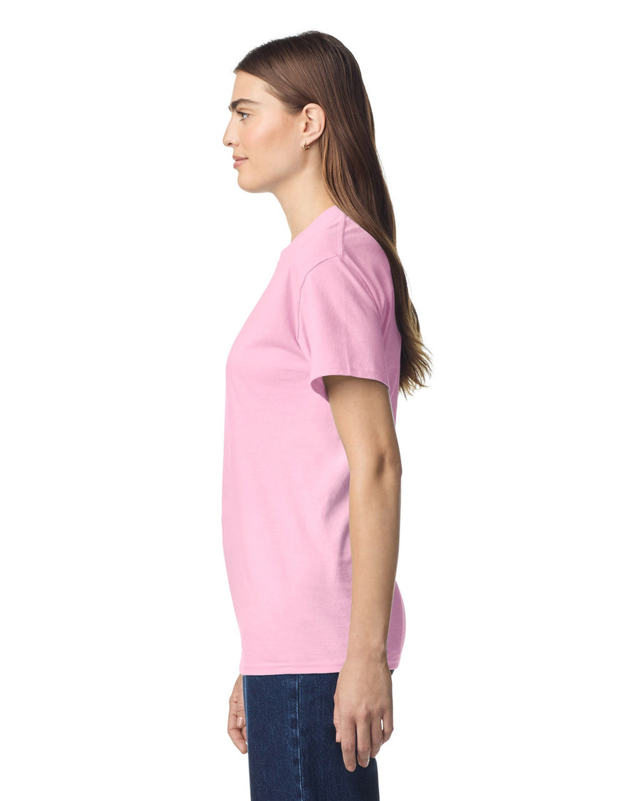 Gildan G300 Heavyweight Cotton T-Shirt - Light Pink - model side