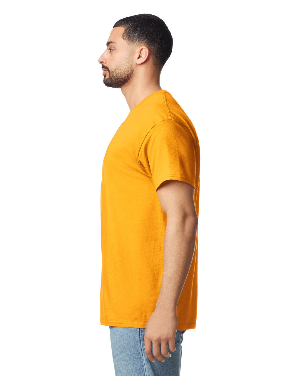 Gildan G300 Heavyweight Cotton T-Shirt - Gold - model side