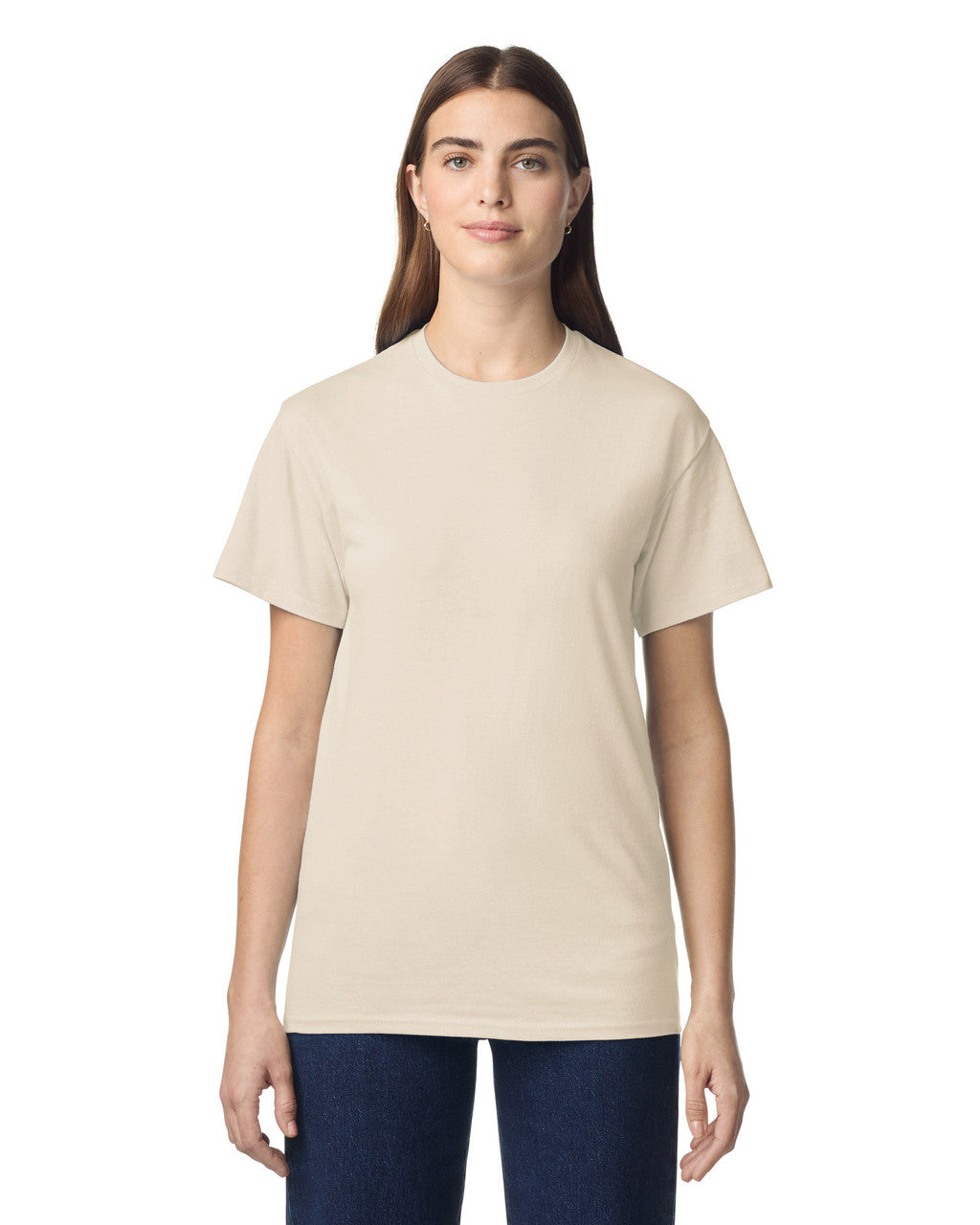 Gildan G300 Heavyweight Cotton T-Shirt - Natural - model front