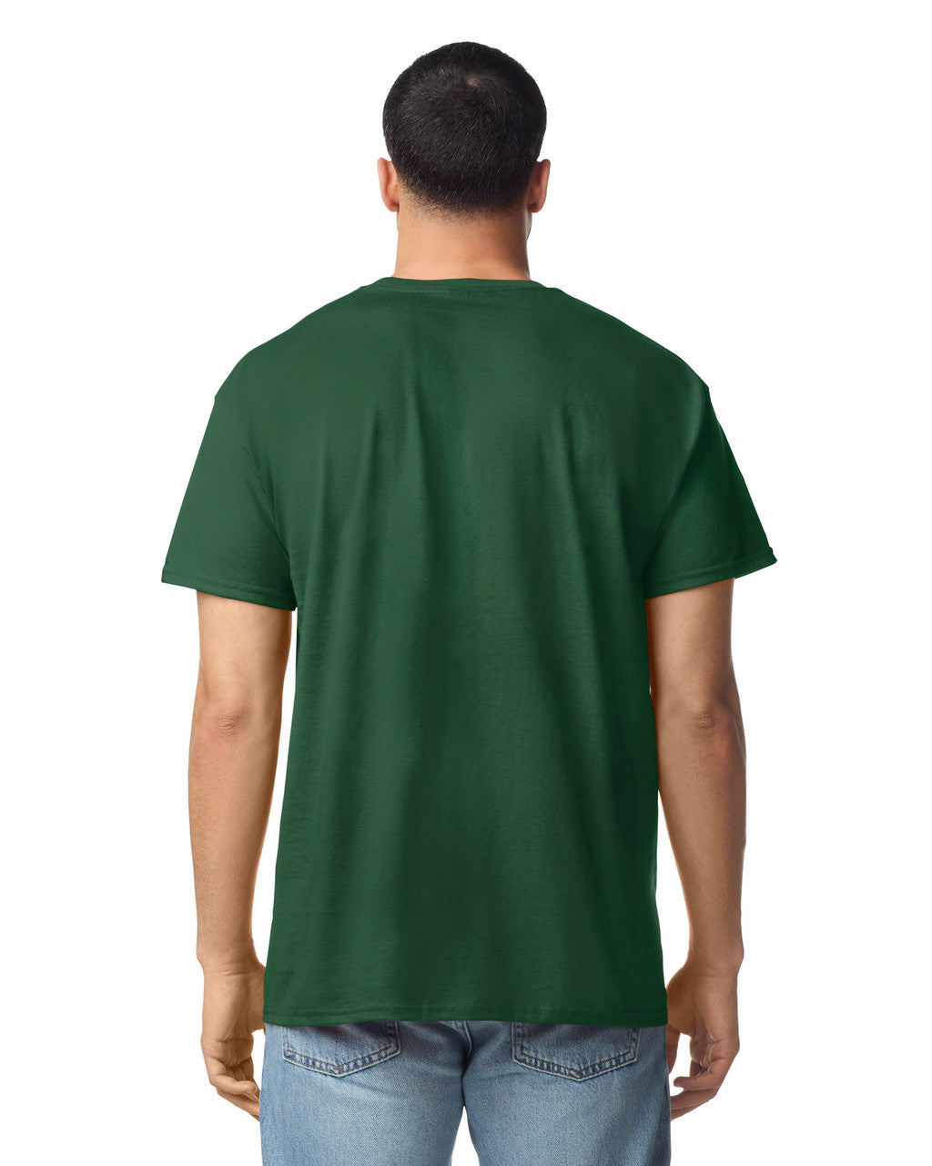 Gildan G300 Heavyweight Cotton T-Shirt - Forest Green - model back