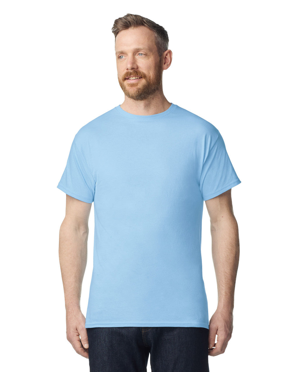 Gildan G300 Heavyweight Cotton T-Shirt - Light Blue - model front