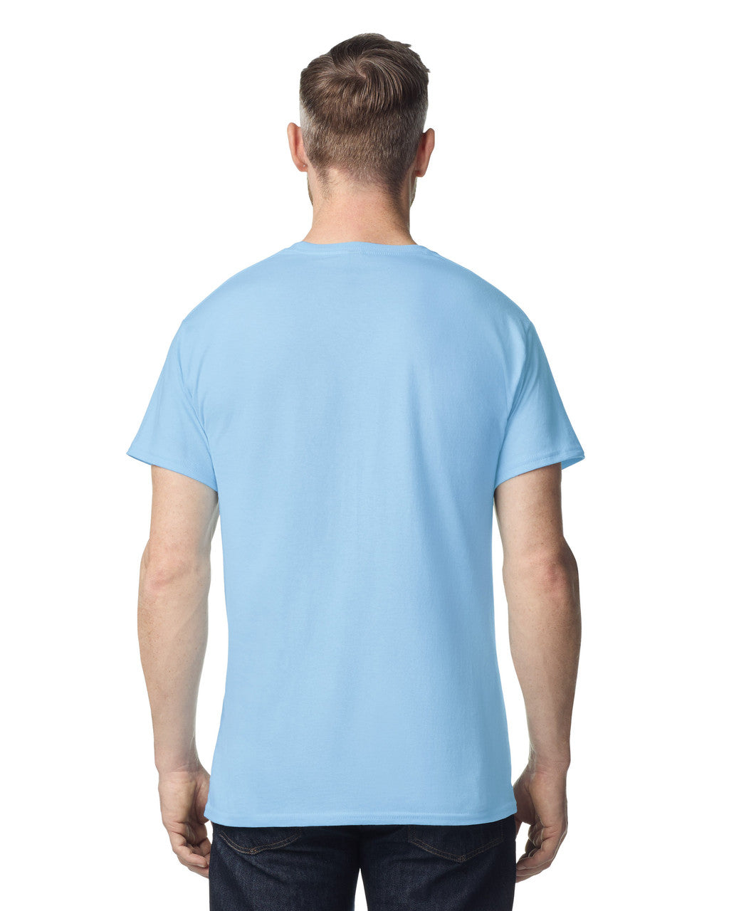 Gildan G300 Heavyweight Cotton T-Shirt - Light Blue - model back