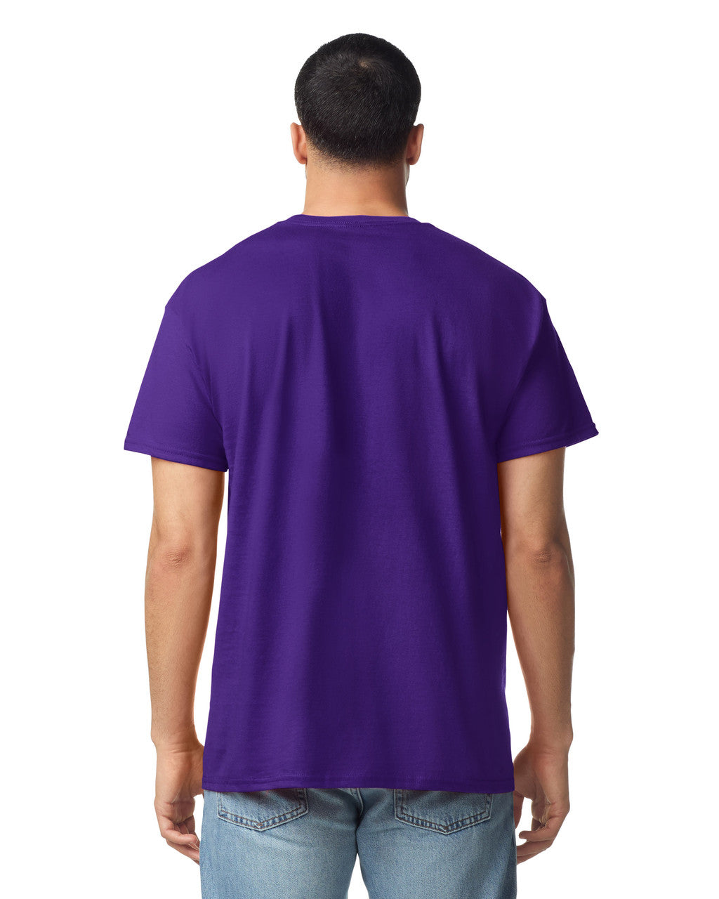 Gildan G300 Heavyweight Cotton T-Shirt - Purple - model back