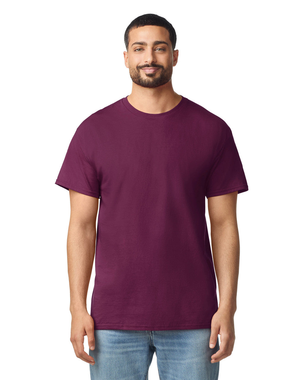 Gildan G300 Heavyweight Cotton T-Shirt - Maroon - model front