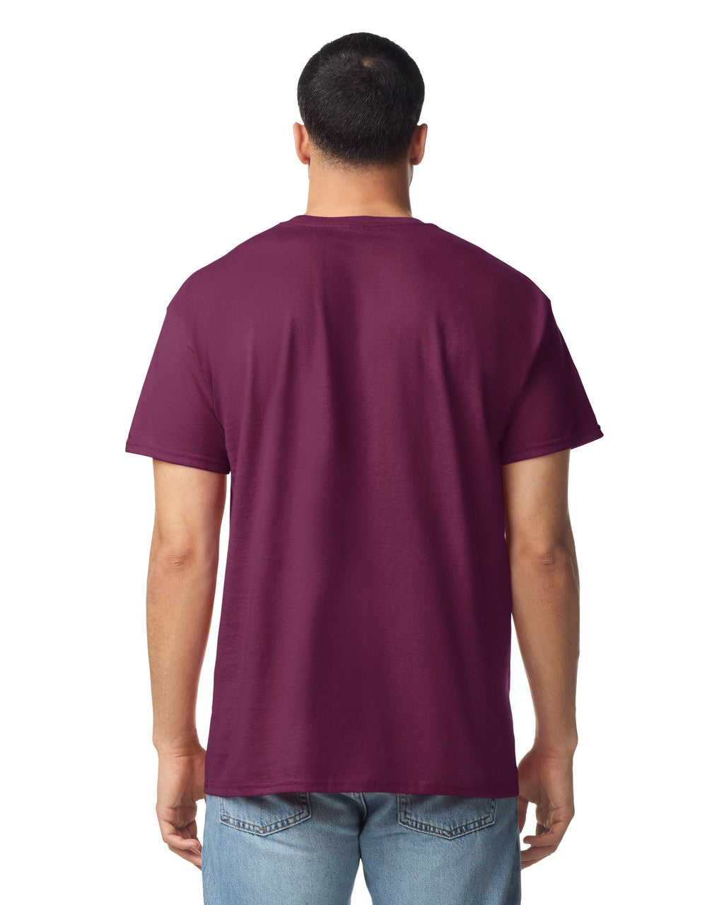 Gildan G300 Heavyweight Cotton T-Shirt - Maroon - model back