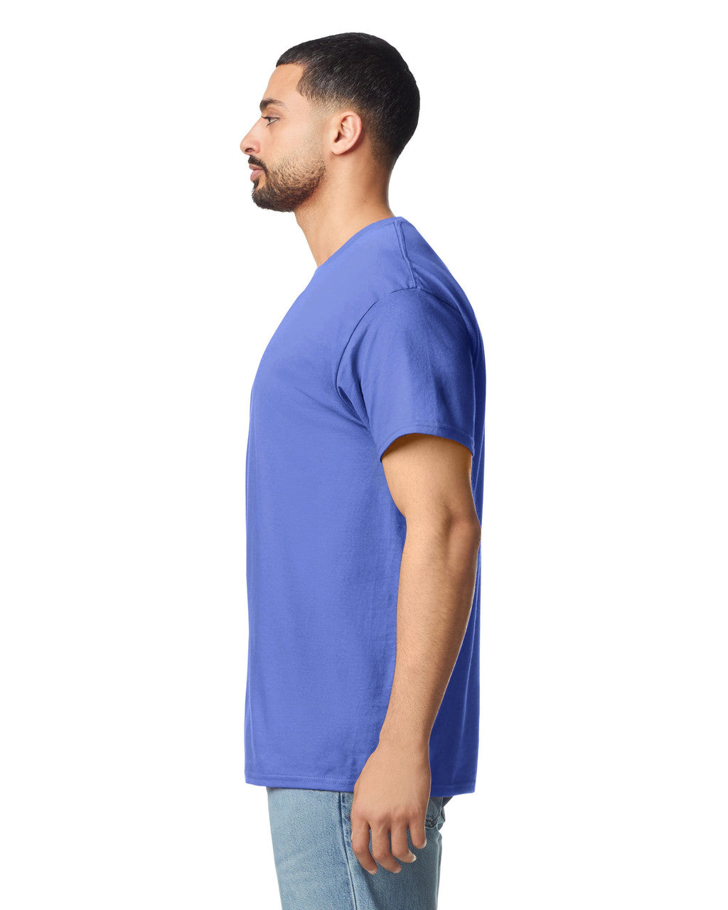 Gildan G300 Heavyweight Cotton T-Shirt - Violet - model side