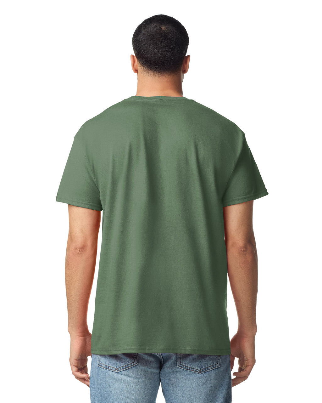 Gildan G300 Heavyweight Cotton T-Shirt - Military Green - model back