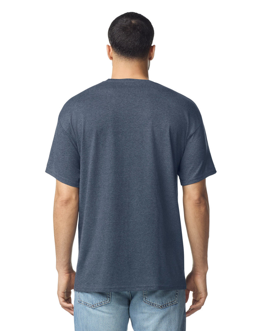 Gildan G300 Heavyweight Cotton T-Shirt - Dark Heather - model back