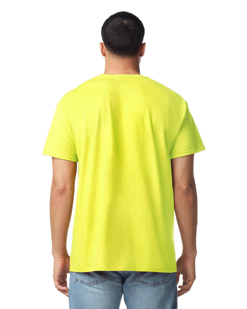 Gildan G300 Heavyweight Cotton T-Shirt - Safety Green - model back