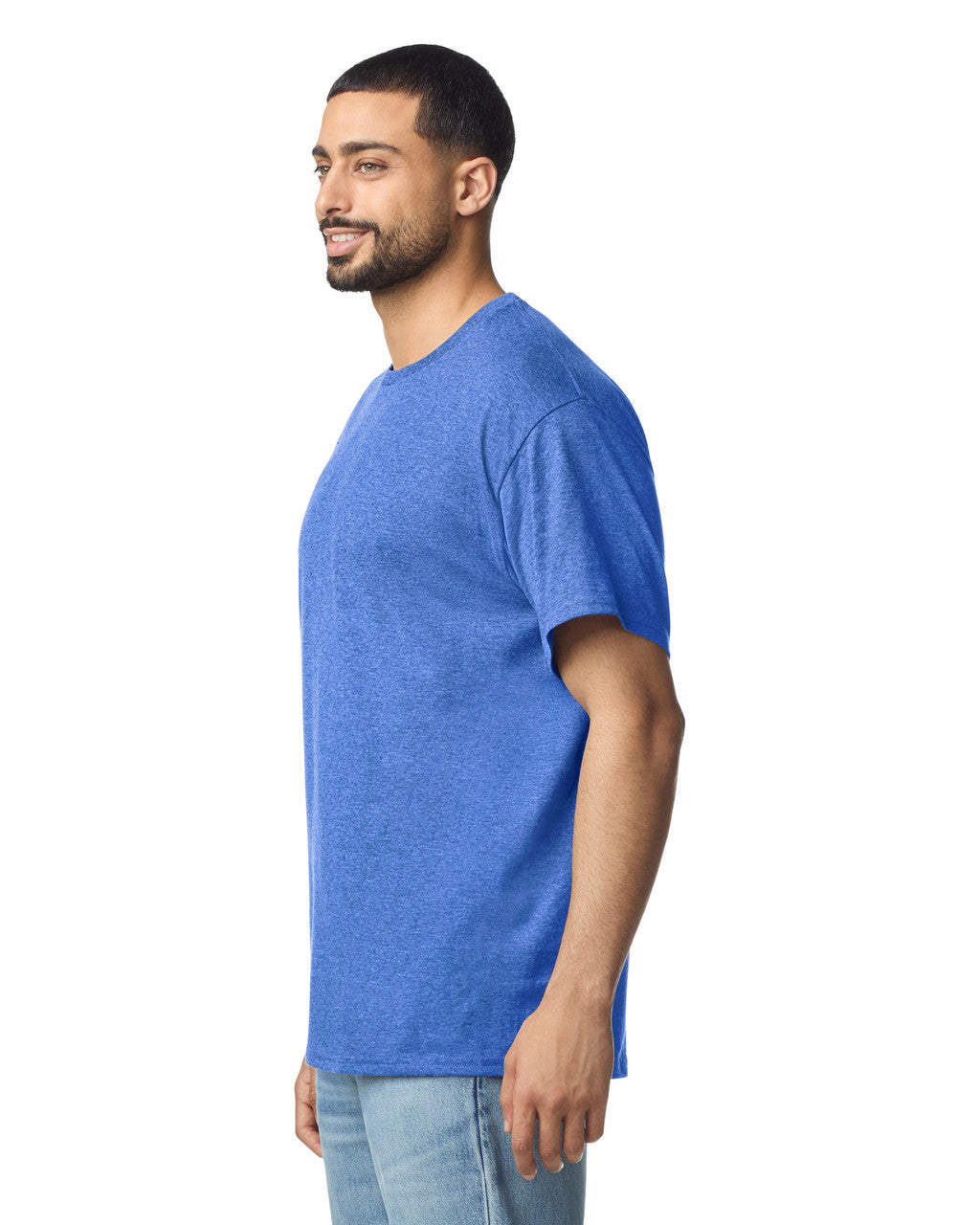 Gildan G300 Heavyweight Cotton T-Shirt - Royal - model side