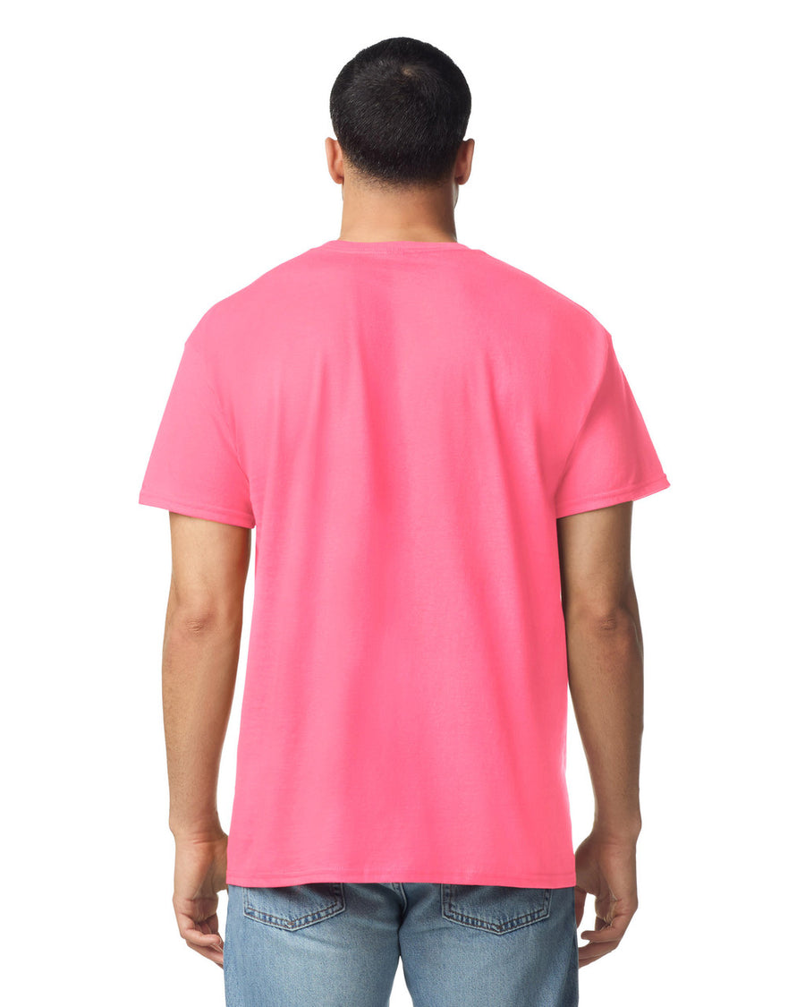 Gildan G300 Heavyweight Cotton T-Shirt - Safety Pink - model back