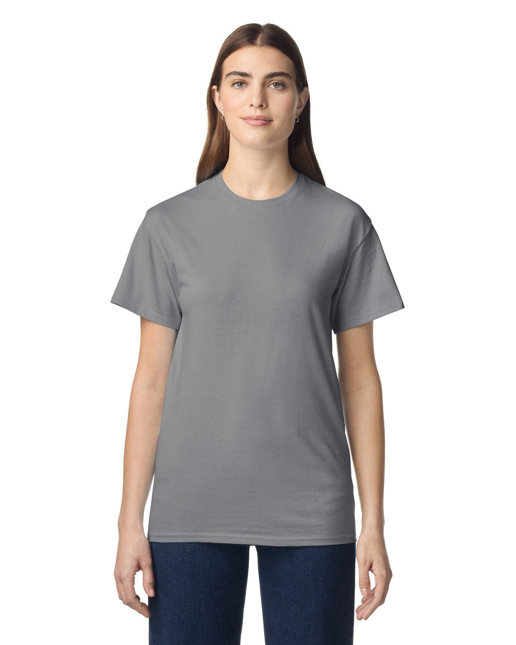 Gildan G300 Heavyweight Cotton T-Shirt - Gravel - model front