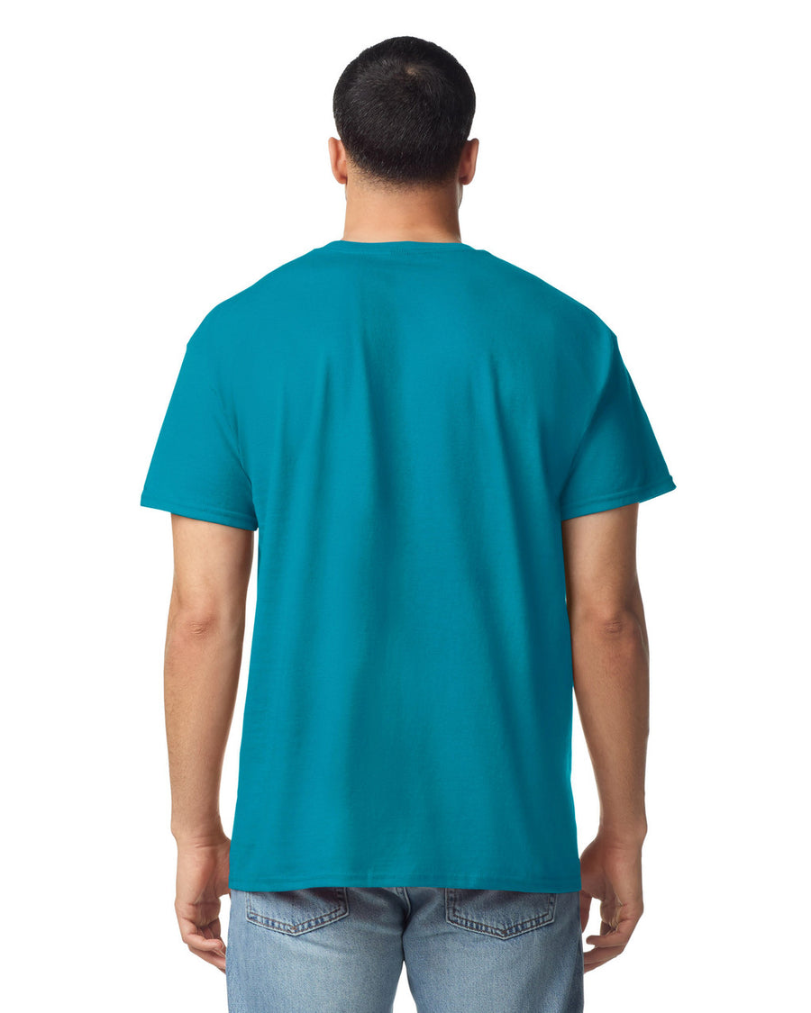Gildan G300 Heavyweight Cotton T-Shirt - Tropical Blue - model back