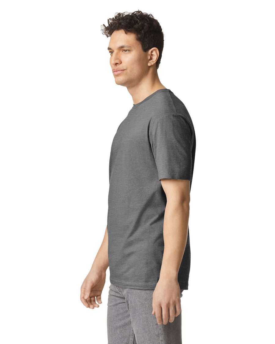 Gildan G300 Heavyweight Cotton T-Shirt - Heather Dark Grey - model side