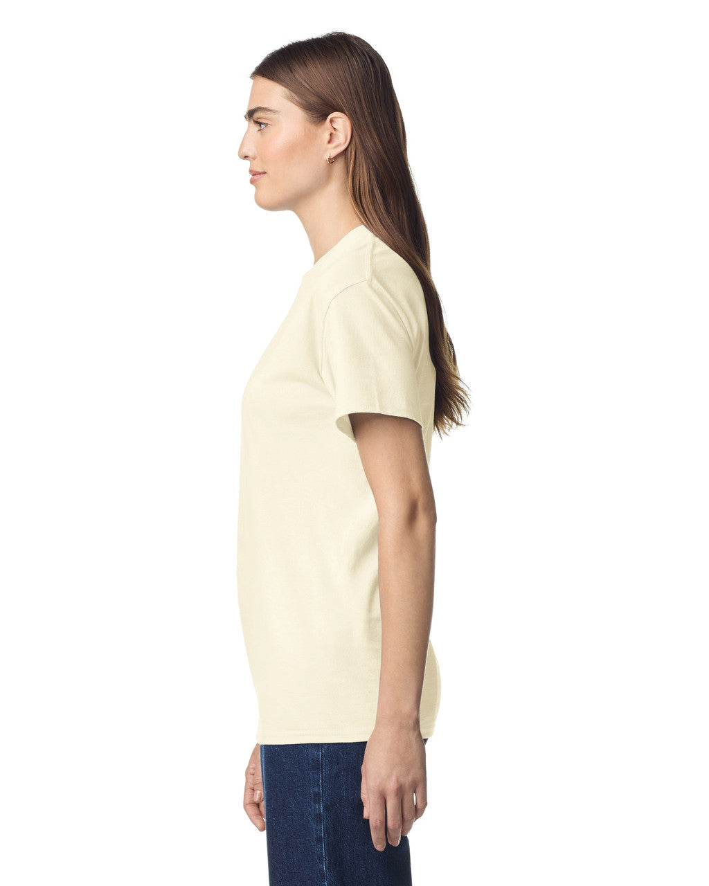 Gildan G300 Heavyweight Cotton T-Shirt - Off White - model side