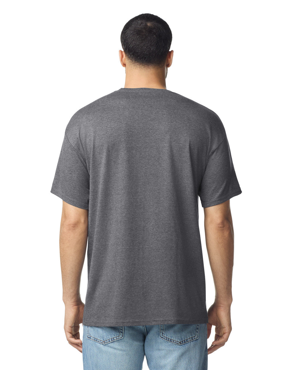 Gildan G300 Heavyweight Cotton T-Shirt - Graphite Heather - model back