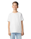 Gildan 3000B Youth Light Cotton T-Shirt - White - model front