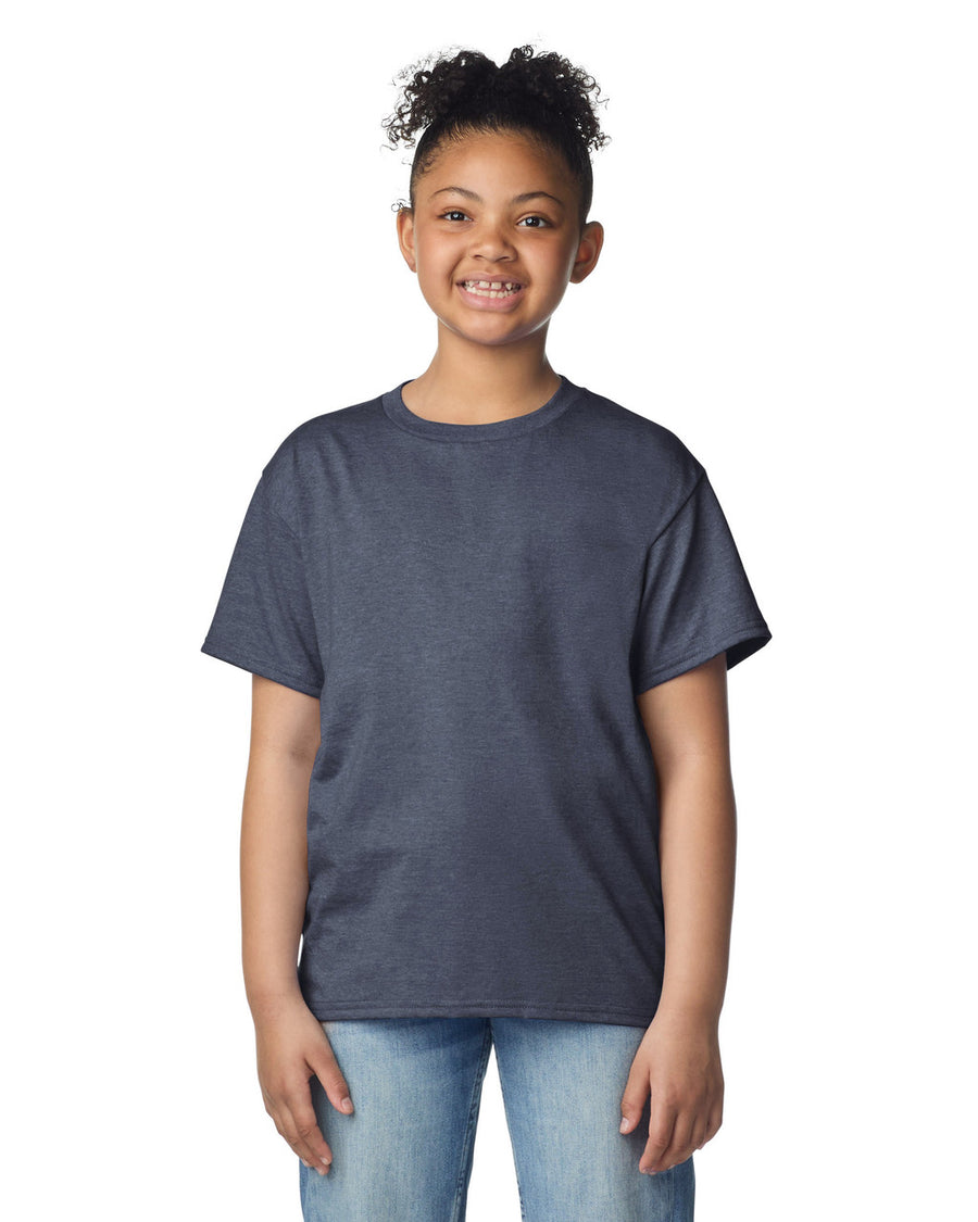 Gildan 3000B Youth Light Cotton T-Shirt - Navy - model front