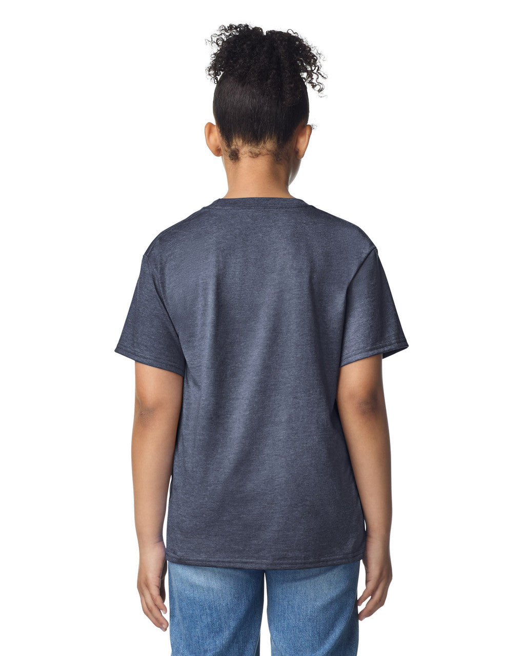 Gildan 3000B Youth Light Cotton T-Shirt - Navy - model back