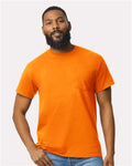 Gildan 2300 Unisex Ultra Cotton Pocket T-Shirt - Safety Orange - model front