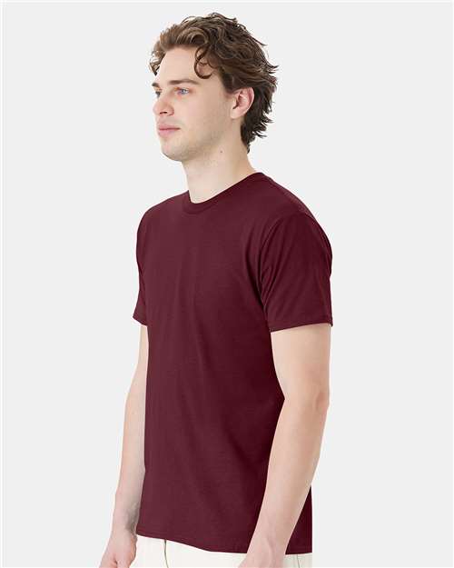 Hanes 4980 Perfect-T T-Shirt - Maroon - model side