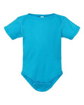 Rabbit Skins 4400 Infant Baby Rib Bodysuit - Turquoise - front