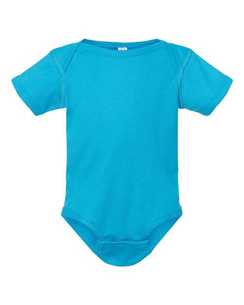 Rabbit Skins 4400 Infant Baby Rib Bodysuit - Turquoise - front