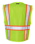 Kishigo 1163-1164 Unisex Ultra-Cool Solid Front Vest with Mesh Back - Lime - back