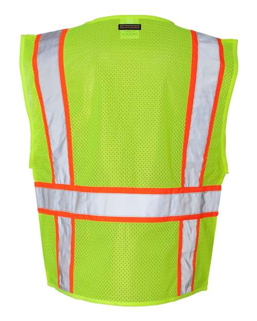 Kishigo 1163-1164 Unisex Ultra-Cool Solid Front Vest with Mesh Back - Lime - back