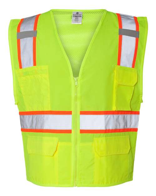 Kishigo 1163-1164 Unisex Ultra-Cool Solid Front Vest with Mesh Back - Lime - front