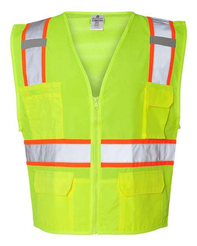Kishigo 1163-1164 Unisex Ultra-Cool Solid Front Vest with Mesh Back - Lime - front