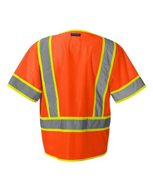 Kishigo 1242-1243 Unisex Ultra-Cool Six-Pocket Mesh Surveyor’s Vest - Orange - back