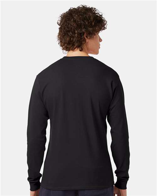 Champion CC8C Unisex Long Sleeve T-Shirt - Black - model back