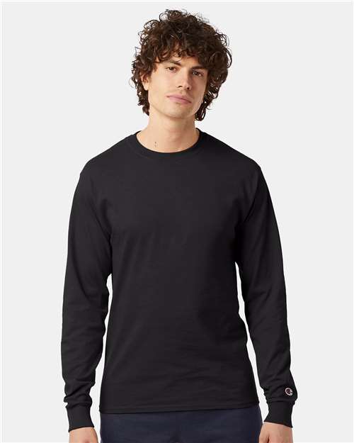 Champion CC8C Unisex Long Sleeve T-Shirt - Black - model front