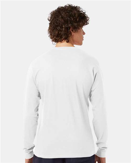 Champion CC8C Unisex Long Sleeve T-Shirt - White - model back