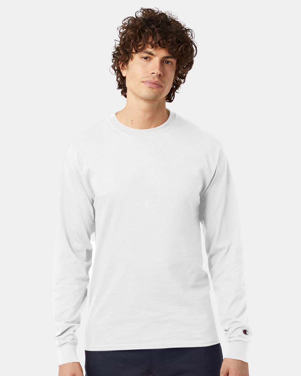 Unisex Long Sleeve T-Shirt in White, front view