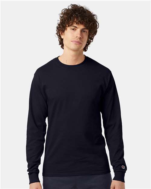 Champion CC8C Unisex Long Sleeve T-Shirt - Navy - model front