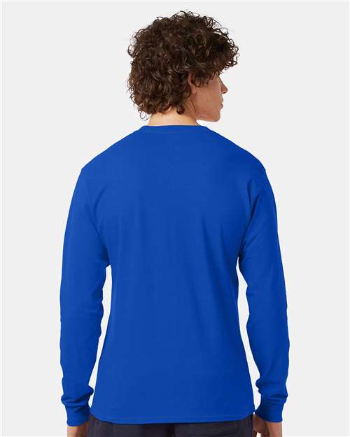 Champion CC8C Unisex Long Sleeve T-Shirt - Royal Blue - model back