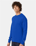 Champion CC8C Unisex Long Sleeve T-Shirt - Royal Blue - model side