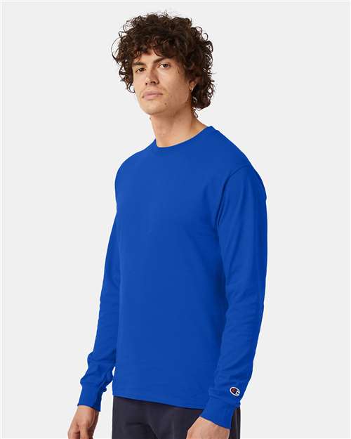 Champion CC8C Unisex Long Sleeve T-Shirt - Royal Blue - model side