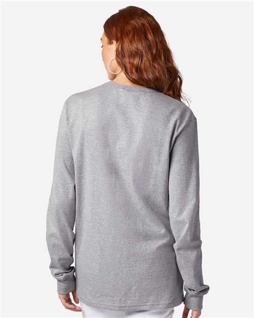 Champion CC8C Unisex Long Sleeve T-Shirt - Light Steel - model back