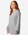 Champion CC8C Unisex Long Sleeve T-Shirt - Light Steel - model side