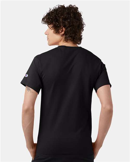 Champion T425 Unisex Classic T-Shirt - Black - model back