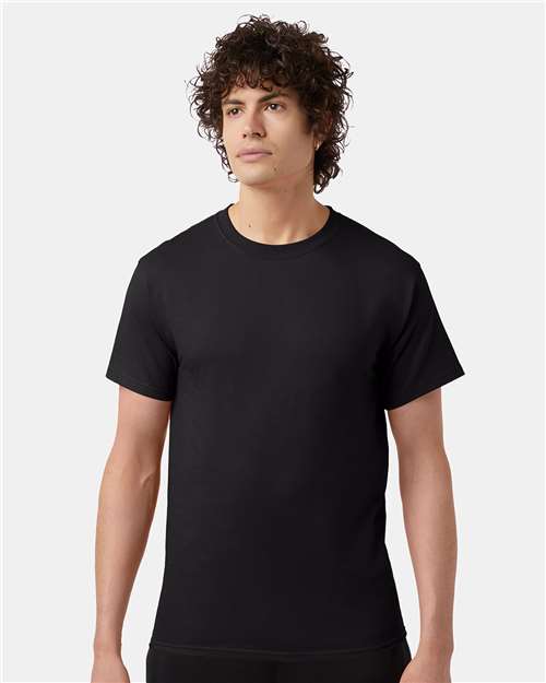 Champion T425 Unisex Classic T-Shirt - Black - model front